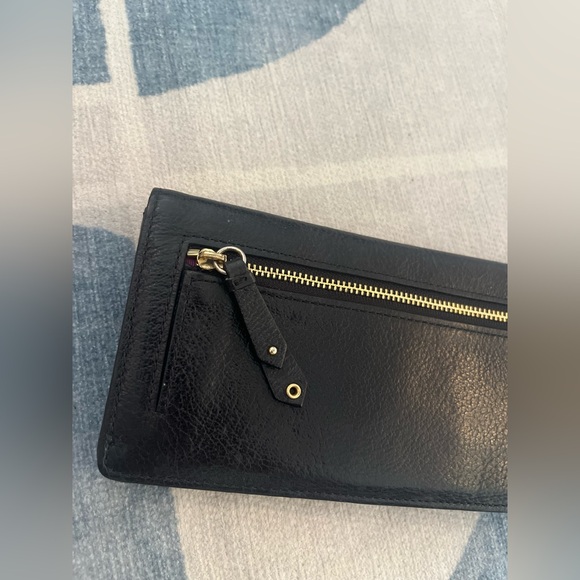 Cole Haan Black Leather Card Wallet with Gold Detail - Picture 2 of 6